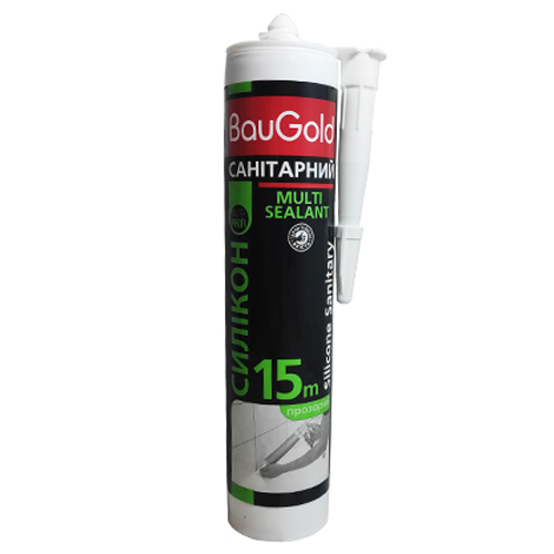 Герметик силіконовий санітарний прозорий (280мл) BauGold